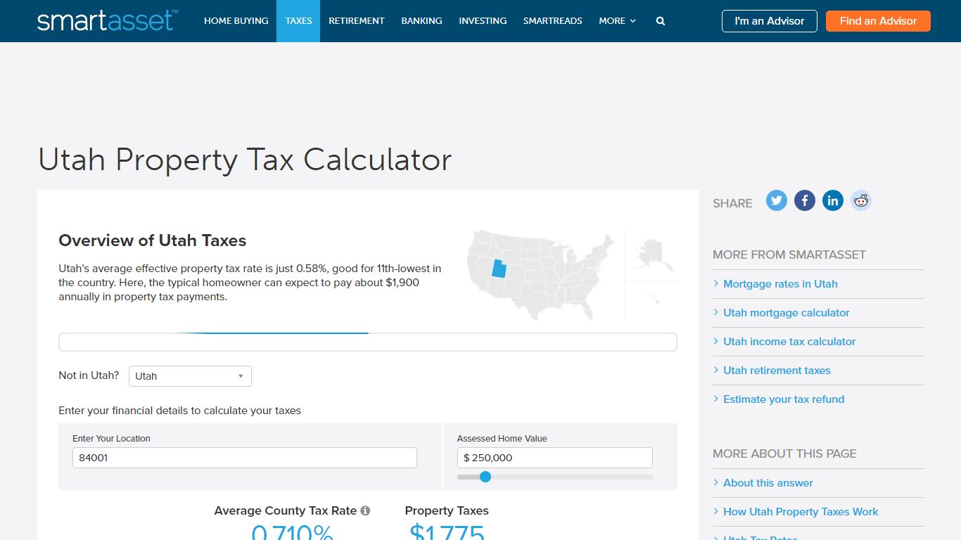 Utah Property Tax Calculator - SmartAsset